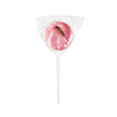 Lollipop with cricket, raspberry flavour