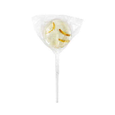 Lollipop with mealworm, pear flavour